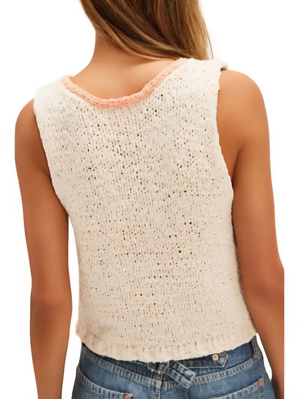 Free People NWT Sicily Reversible Ivory Shell Sweater Top - Picture 2 of 9